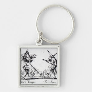 Balli de Sfessania, c.1622 Fyrkantig Silverfärgad Nyckelring