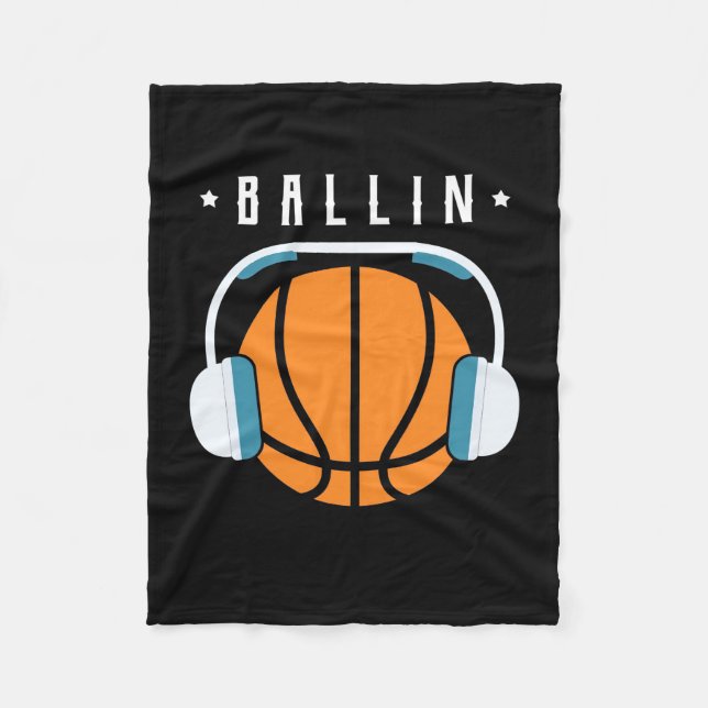 Ballin Basketball Art Fleecefilt (Framsidan)