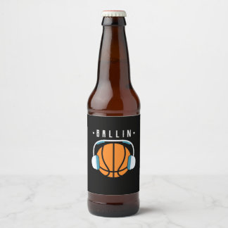 Ballin Basketball Art Ölflaska Etikett