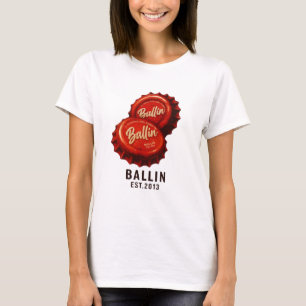 "Ballin Retro Flaska Cap Logotyp - Vintage Red Gra T Shirt