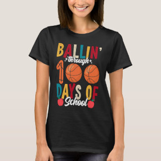 Ballin till 100 dagar skolbasket för t shirt