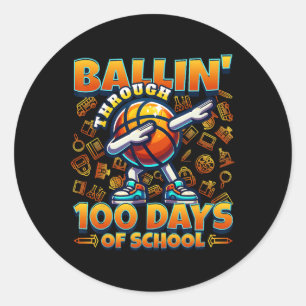 Ballin till 100 skoldagar runt klistermärke