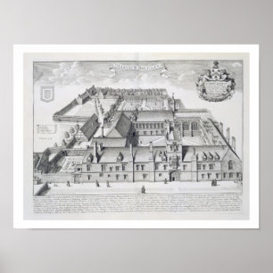Balliol College, Oxford, från Oxonia Illustrata Poster