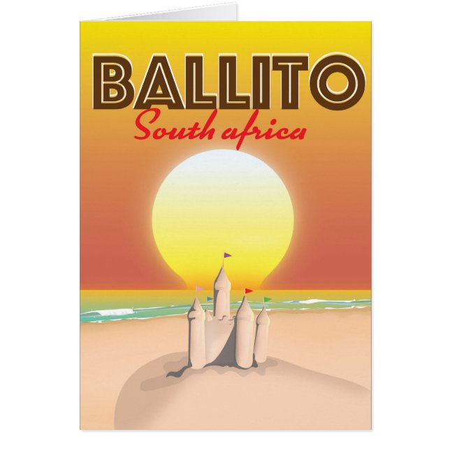 Ballito sydafrikansk reseposter hälsningskort (Framsidan)
