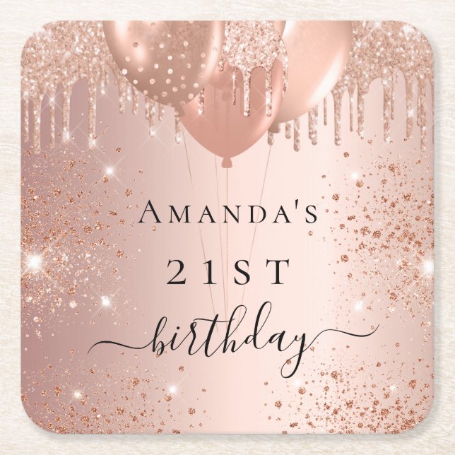 Ballogrammet glam från ro vid glitter underlägg papper kvadrat (Framsidan)