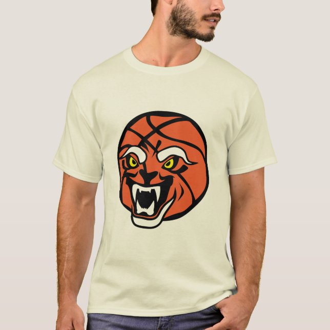 ballon basketball face cartoon gueule ouverte fero t shirt (Framsida)