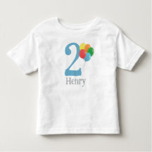 Ballon Birthday Shirt med åldern för barn