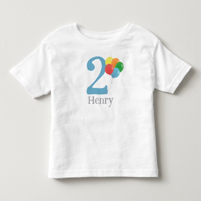 Ballon Birthday Shirt med åldern för barn T (Framsida)