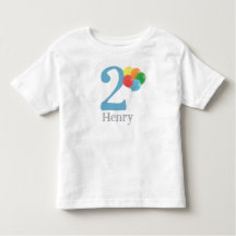 Ballon Birthday Shirt med åldern för barn