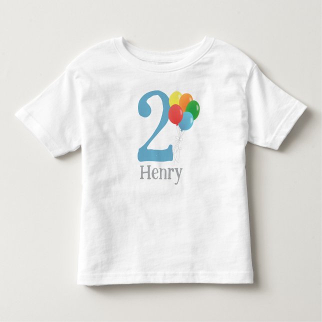 Ballon Birthday Shirt med åldern för barn T Shirt (Framsida)