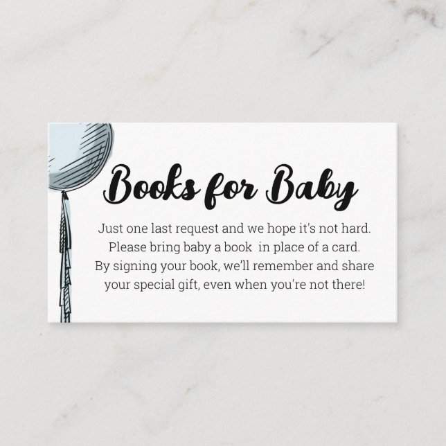 Ballon Bokar för Baby-höljeskort Tilläggskort (Framsida)