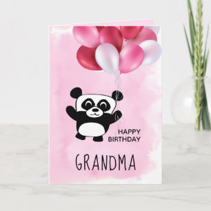 Ballon Bouquet, Rosa i panda Kort