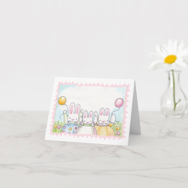 Ballon Bunny Birthday Card Kort (Liten växt)