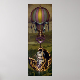 Ballon Chariot - Rococo Steampunk Art Skriv ut Poster