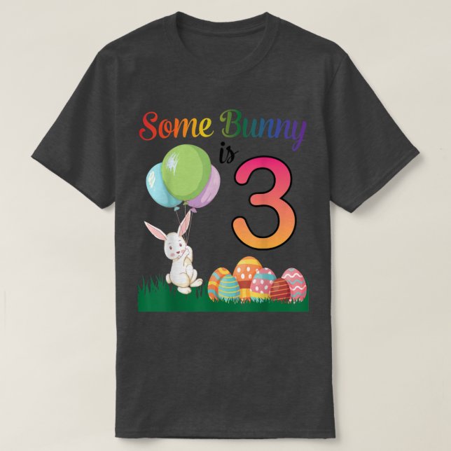 Ballon Egg Glad påsk födelsedag...  T Shirt (Design framsida)