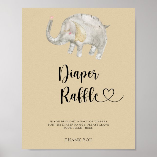 Ballon Elephant Diaper raffle poster (Framsidan)