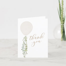 Ballon Eucalyptus Baby Shower för vit vattenfärg Tack Kort