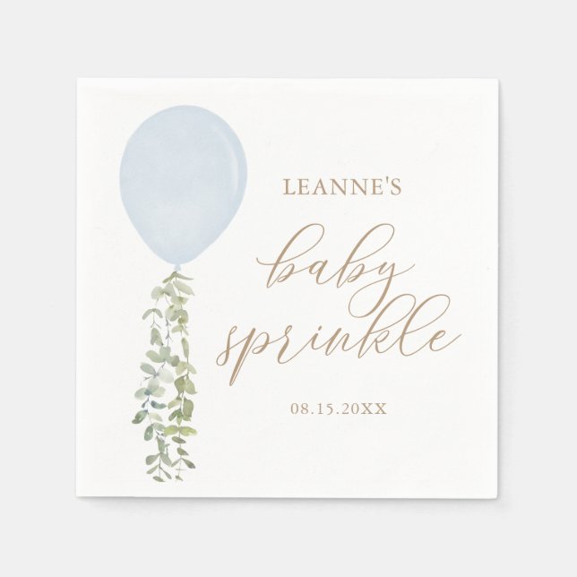 Ballon Eucalyptus Baby Sprinkle Pappersservett (Framsidan)