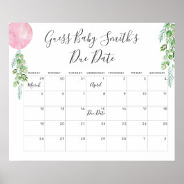 Ballon Eucalyptus Garanterar Baby förfallodatum Ka Poster