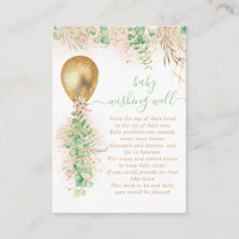 Ballon Eucalyptus Guld Baby Wishing-brunn Tilläggskort