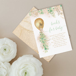 Ballon Eucalyptus Guld Glitter Bok för Baby Tilläggskort