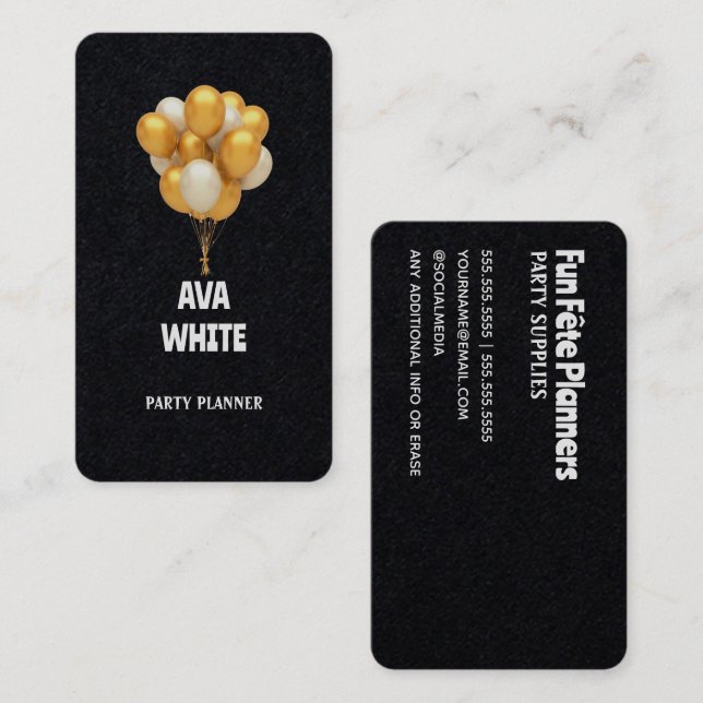 🎈 🌈 Ballon Event Decor Visitkort (Fram/baksida)