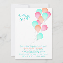 Ballon Firande Baby Shower Inbjudningar