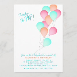 Ballon Firande Baby Shower Inbjudningar