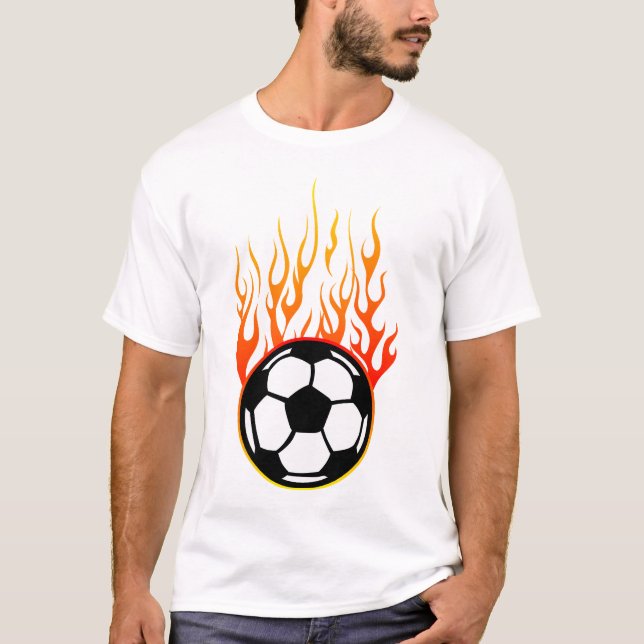 ballon football flamme feu flame logo 3110_A T Shirt (Framsida)