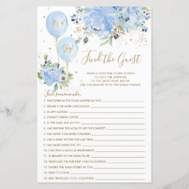 Ballon för blå Blommigt Hitta matchen för gästbryt