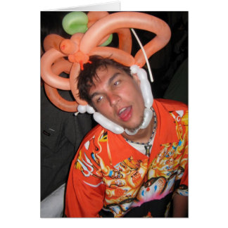 Ballon Hat Party Boy Hälsningskort