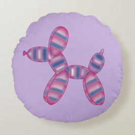 Ballon hund bisexual flagga färg rund kudde