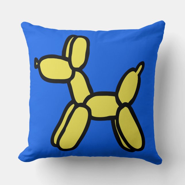 Ballon Hund Pillow in Blue and Gult Kudde (Framsida)