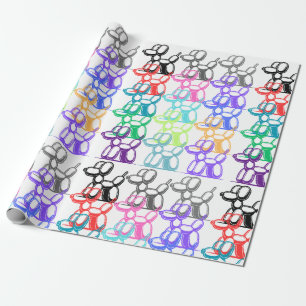 Ballon Hund Wrapping Papper Multi Färg Presentpapper