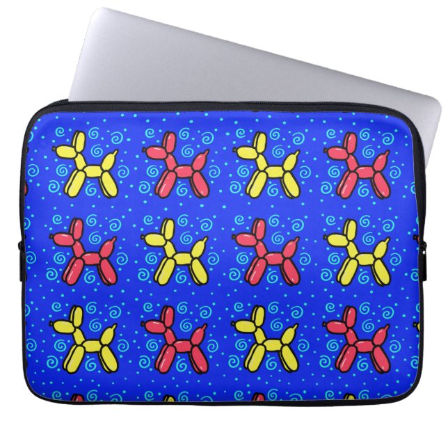 Ballon Hundar med Polka dots/Swirls Laptop sleeve (Framsidan)