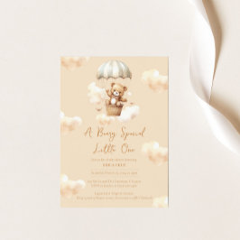 Ballon Nalle Neutralt Baby Shower-inbjudan Inbjudningar