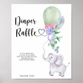 Ballon och Elephant Diaper raffle poster