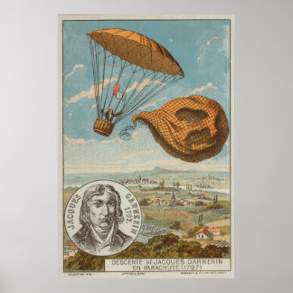 Ballon och fallskärm 1797 poster