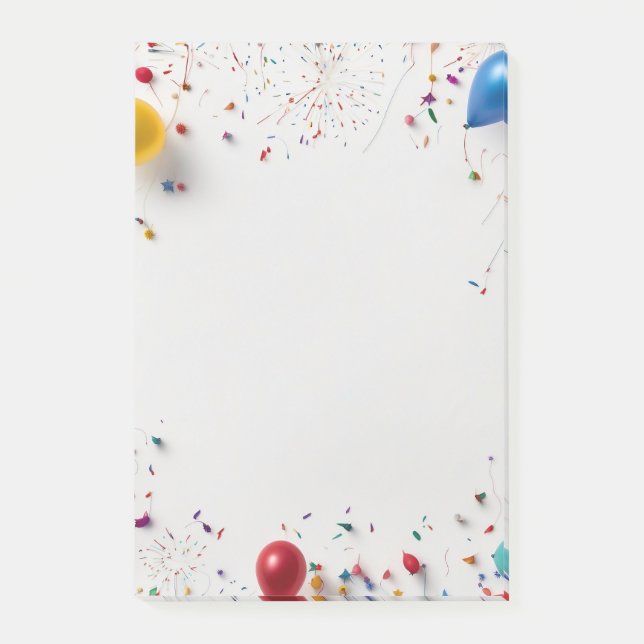 Ballon och fyrverkerier ram post-it block (Framsida)