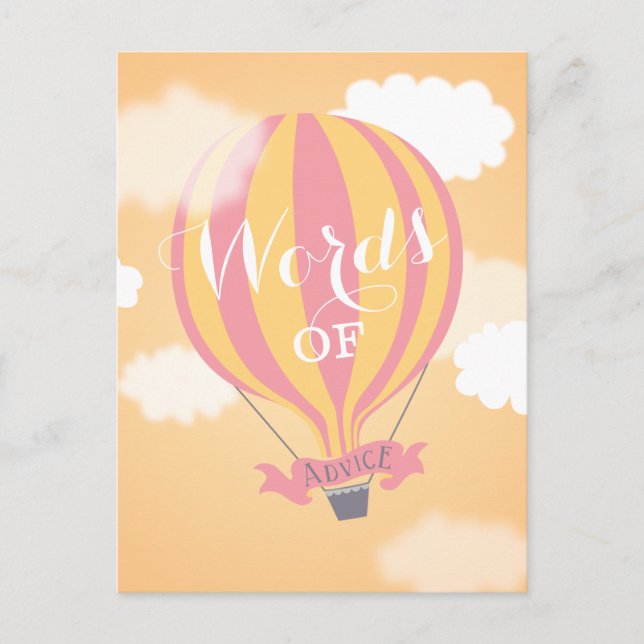 Ballon Orange Ord för Mamma av vykort (Framsida)