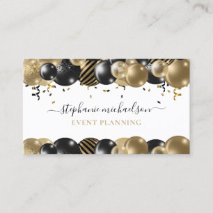Ballon Party Planner Black Guld Visitkort
