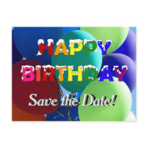 Ballon Rainbow Birthday Spara datumet