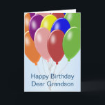 Balloners Personlig Grandson Birthday Kort<br><div class="desc">Kortballonger utformar barnbarnbarnsfödelsekort. Anpassa det här födelsedagskortet med valfri text och skriv sedan ut det och skicka det till dig eller ladda ned det direkt till din mobila enhet. Om du behöver hjälp med att anpassa kontaktar du oss genom länken på den här sidan. Progresson-födelsedagskort för personlig för ballongdesign som...</div>