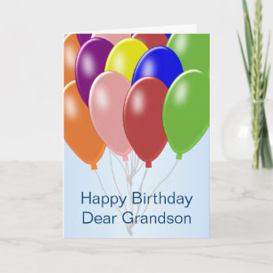 Balloners Personlig Grandson Birthday Kort