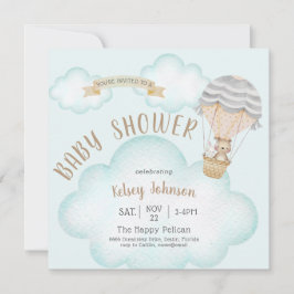 Ballonets Nalle, babykläder, inbjudan