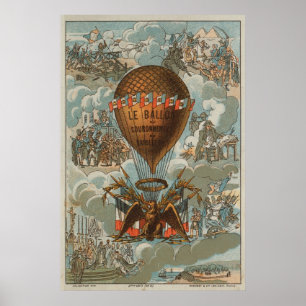 Ballong av coronationen av Napoleon Poster