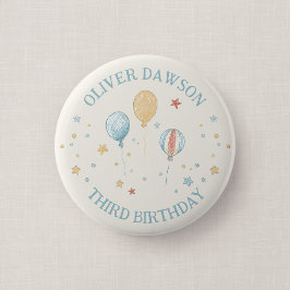 Ballong Dagdröm Barns Födelsedagsgäst Pin Badge Knapp