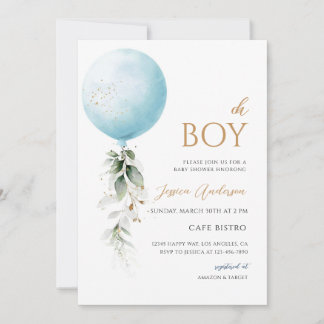 Ballong Eukalyptus Baby Shower-fest Inbjudningar
