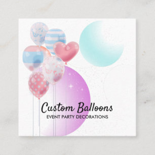 Ballong Evenemang Party Dekoration Organisation Fyrkantigt Visitkort