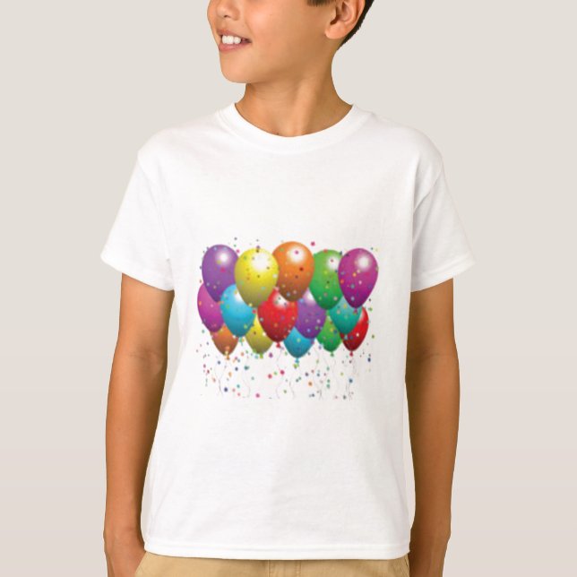 ballong_födelsedags_kort_anpassa-r11e61ed9b9074290 t-shirt (Framsida)